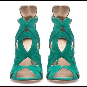 Zara Turquoise Cage Heels